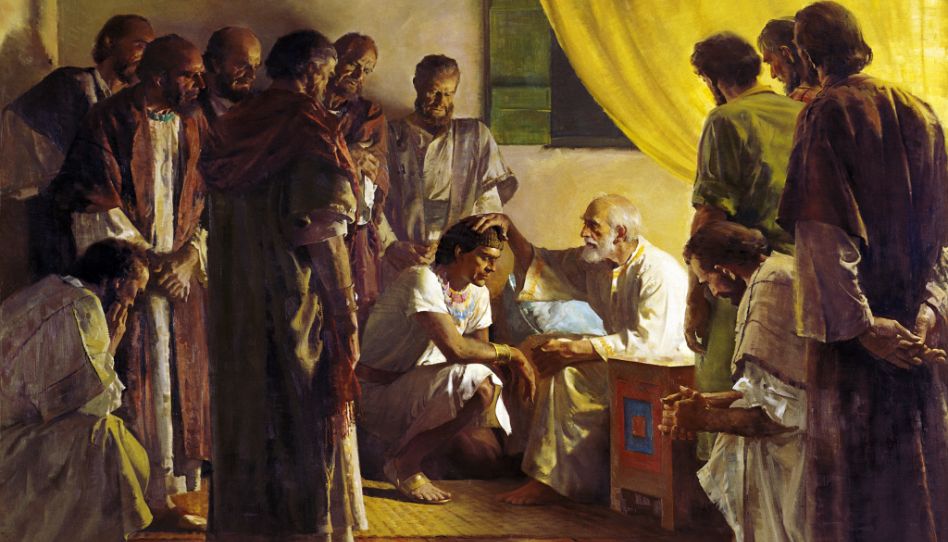 Jacó abençoando seus filhos. santos dos últimos dias celebram a Páscoa